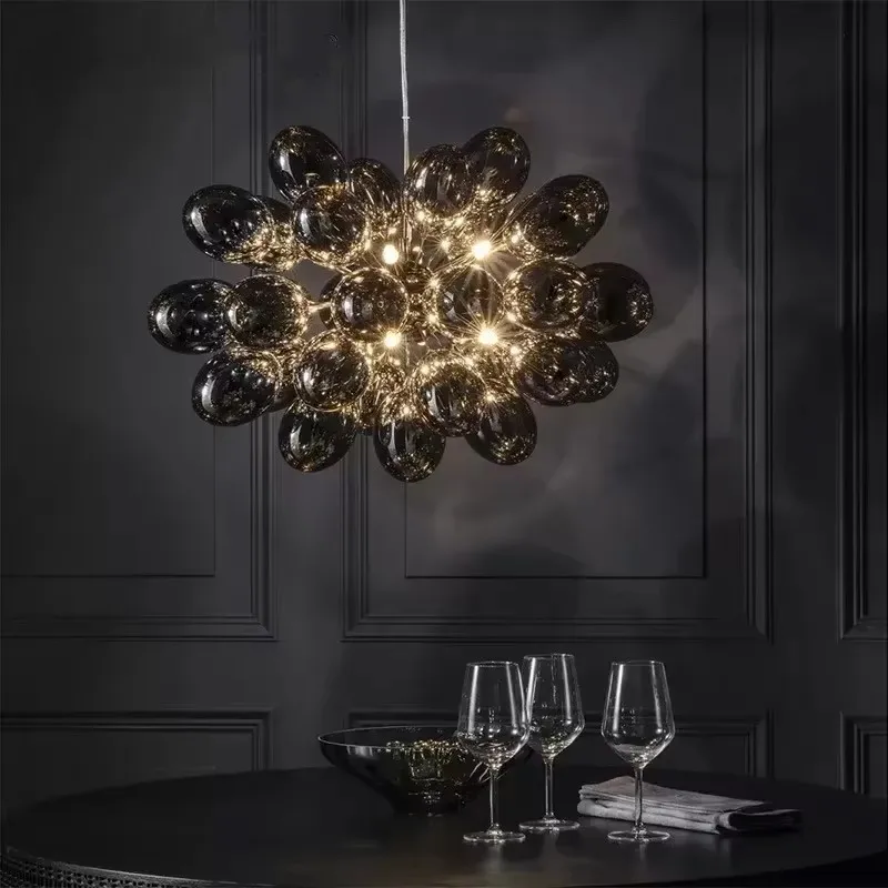 Led Balloon Light - Bubble Kroonluchter Grijs Glazen Hanglamp voor