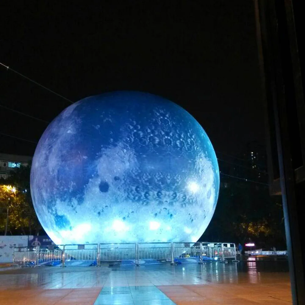Led Balloon Light - Gigantische opblaasbare blauwe maanbal met LED-verlichting