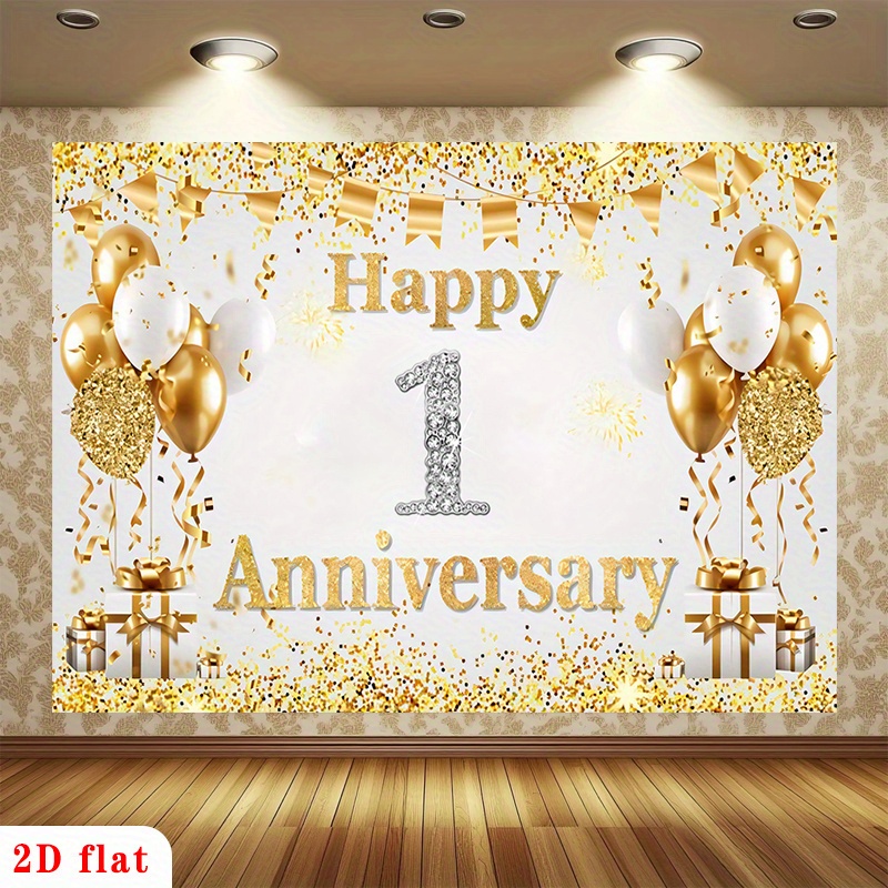 2D platte gouden witte gelukki - Party Banner Gold recensie en prijs