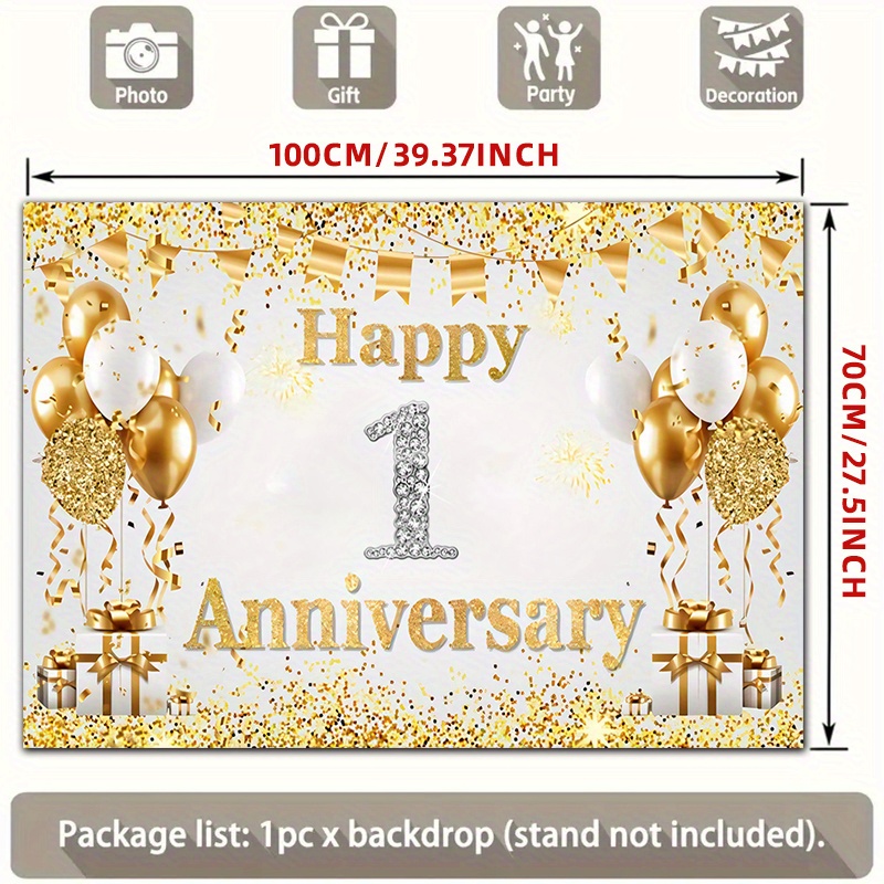 2D platte gouden witte gelukki - Party Banner Gold recensie en prijs