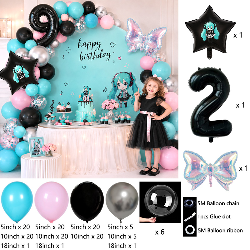 Miku-thema ballonnenboog-garla - Balloon Arch Kit recensie en prijs