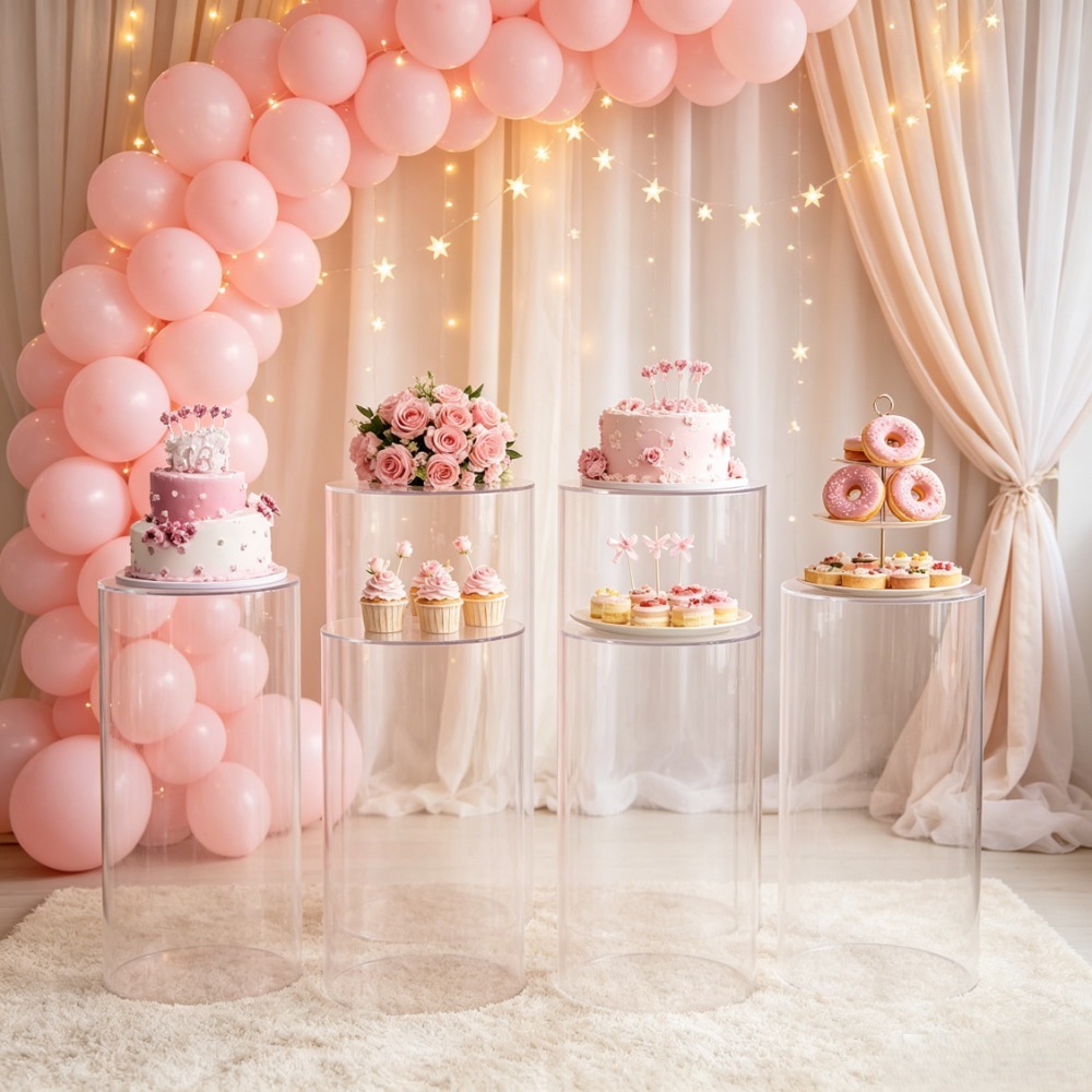 3/5 stuks witte cilindrische s - Dessert Table Backdrop recensie en prijs